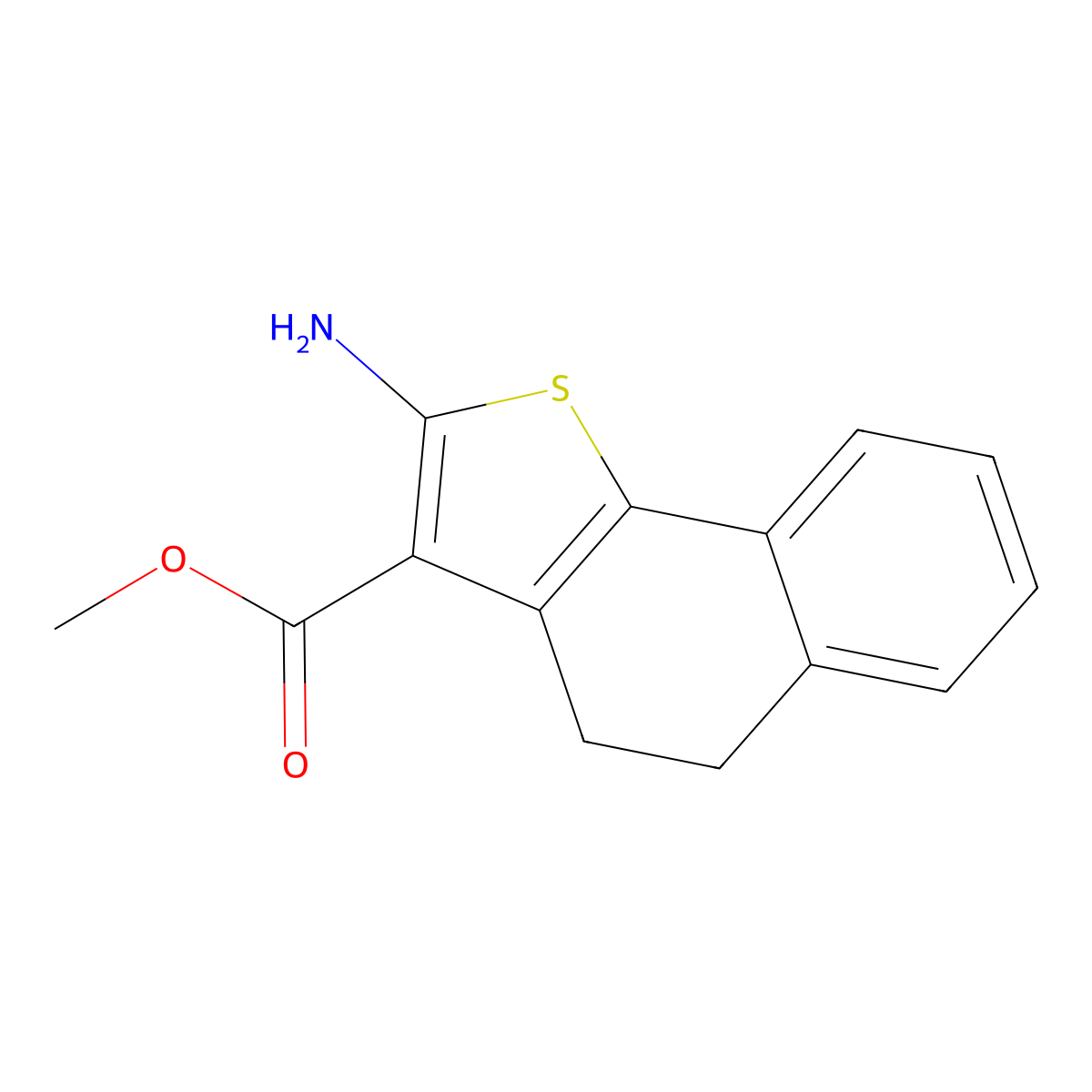 Methyl 2-amino-4,5-dihydronaphtho[1,2-b]thiophene-3-carboxylate molecular structure, CAS 350999-16-5