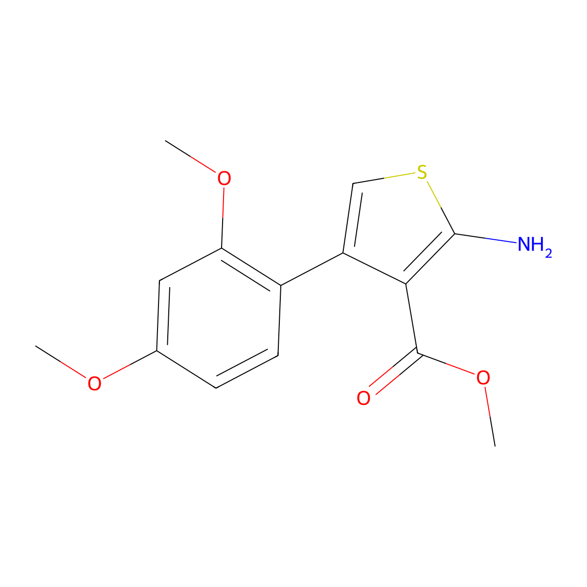Methyl 2-amino-4-(2,4-dimethoxyphenyl)thiophene-3-carboxylate molecular structure, CAS 350999-38-1