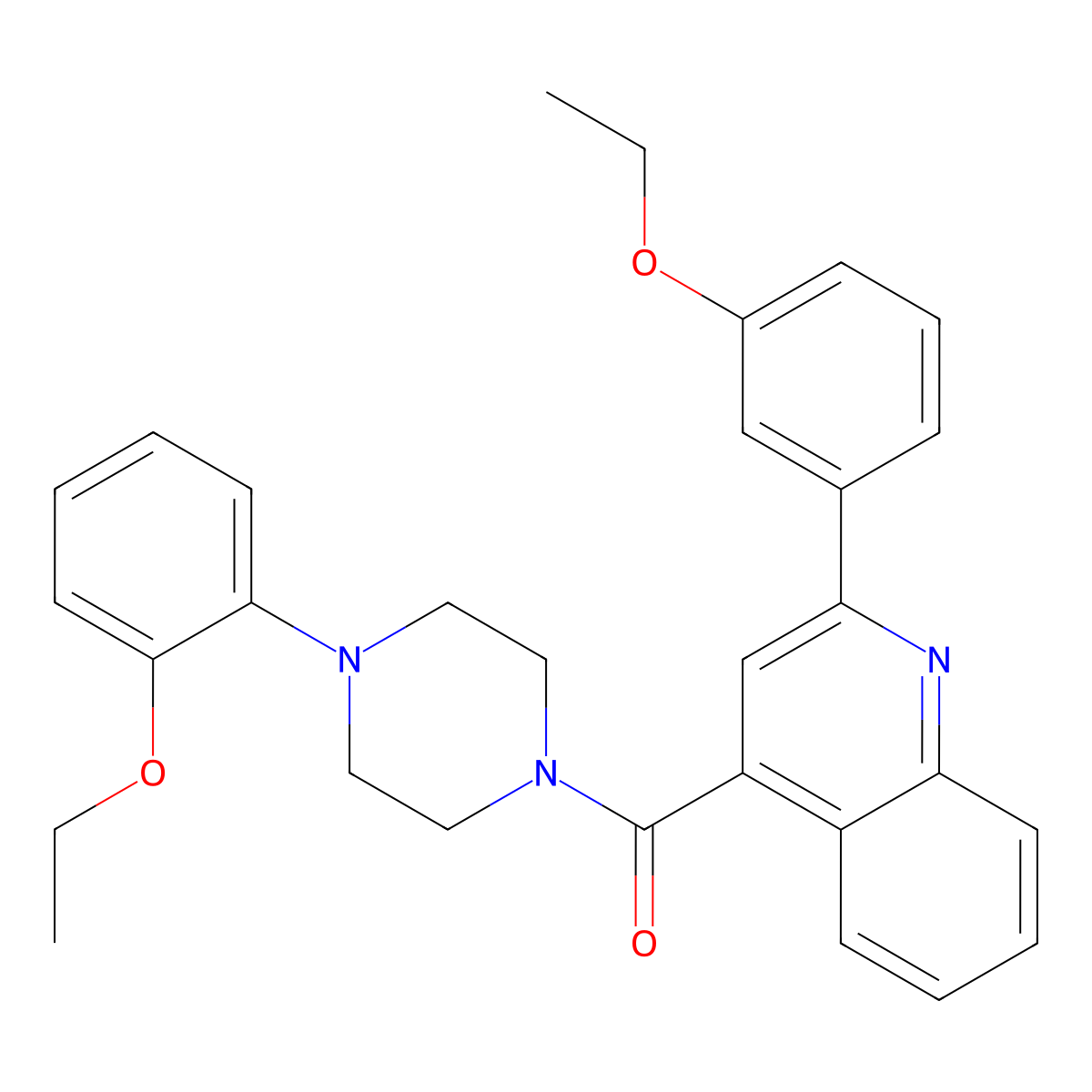 [4-(2-Ethoxyphenyl)piperazin-1-yl]-[2-(3-ethoxyphenyl)quinolin-4-yl]methanone molecular structure, CAS 350999-65-4