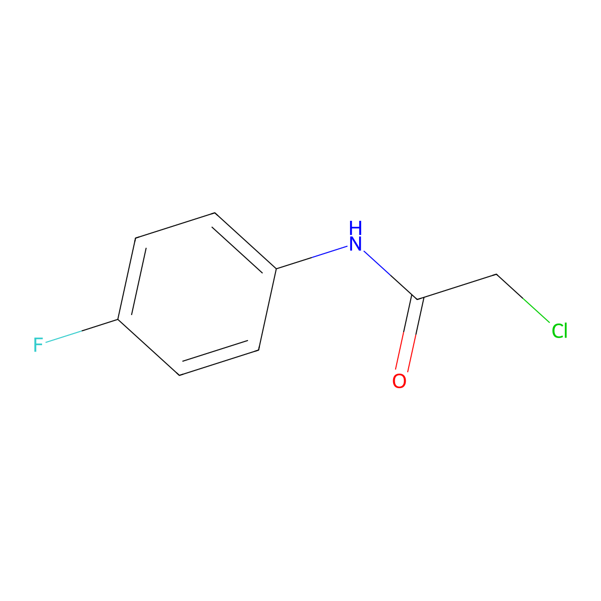 2-chloro-N-(4-fluorophenyl)acetamide molecular structure, CAS 351-04-2