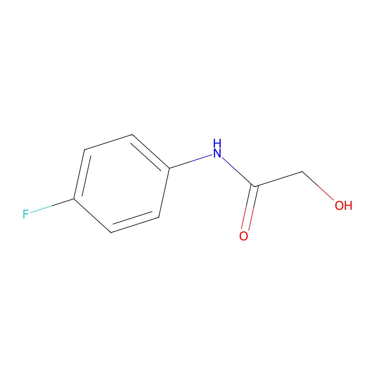 N-(4-Fluorophenyl)-2-hydroxyacetamide molecular structure, CAS 351-07-5