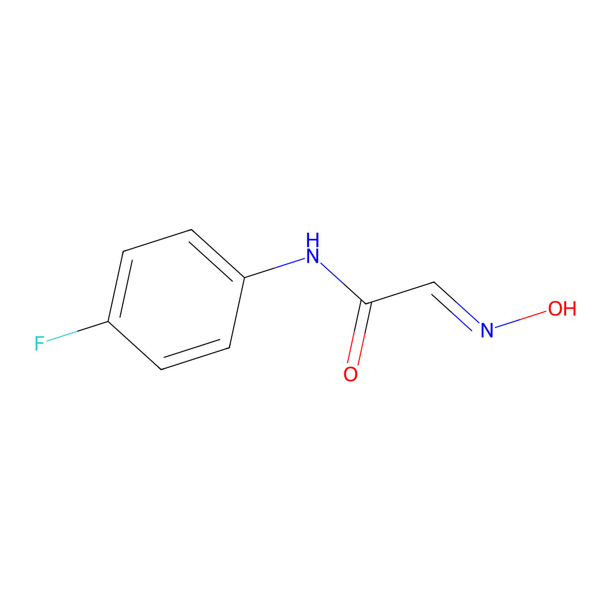 (2E)-N-(4-Fluorophenyl)-2-(hydroxyimino)acetamide molecular structure, CAS 351-09-7