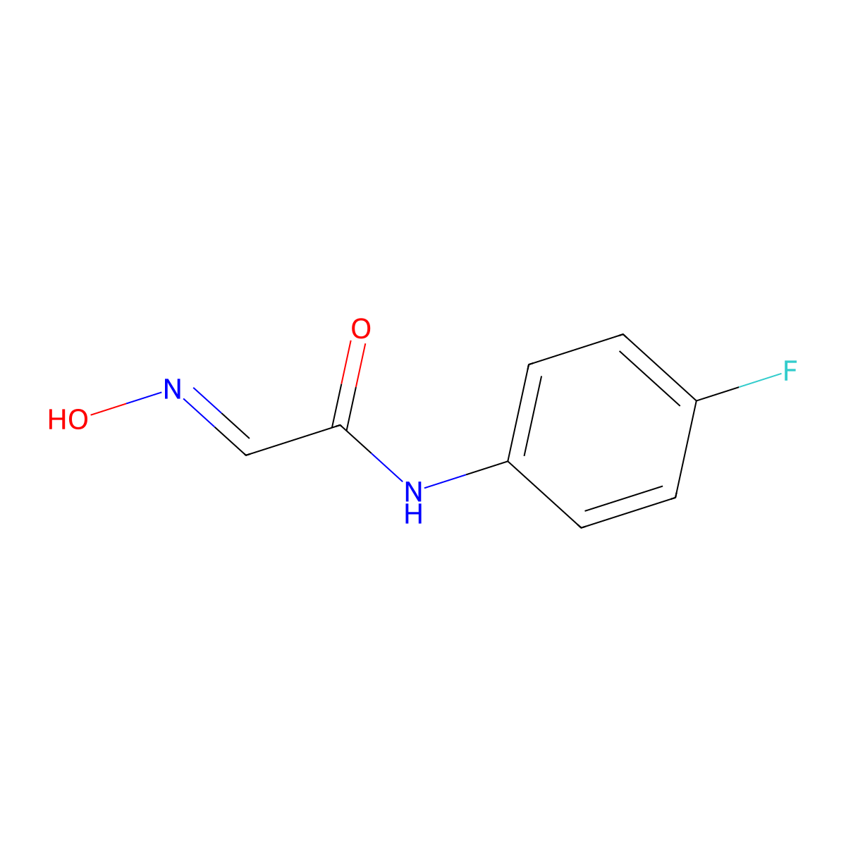 (2E)-N-(4-Fluorophenyl)-2-(hydroxyimino)acetamide molecular structure, CAS 351-09-7