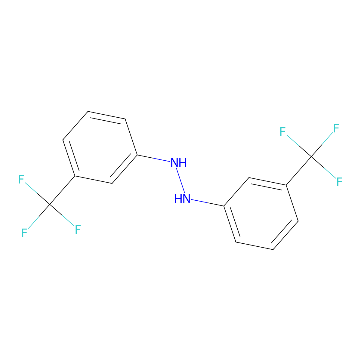 1,2-Bis(3-(trifluoromethyl)phenyl)hydrazine molecular structure, CAS 351-19-9
