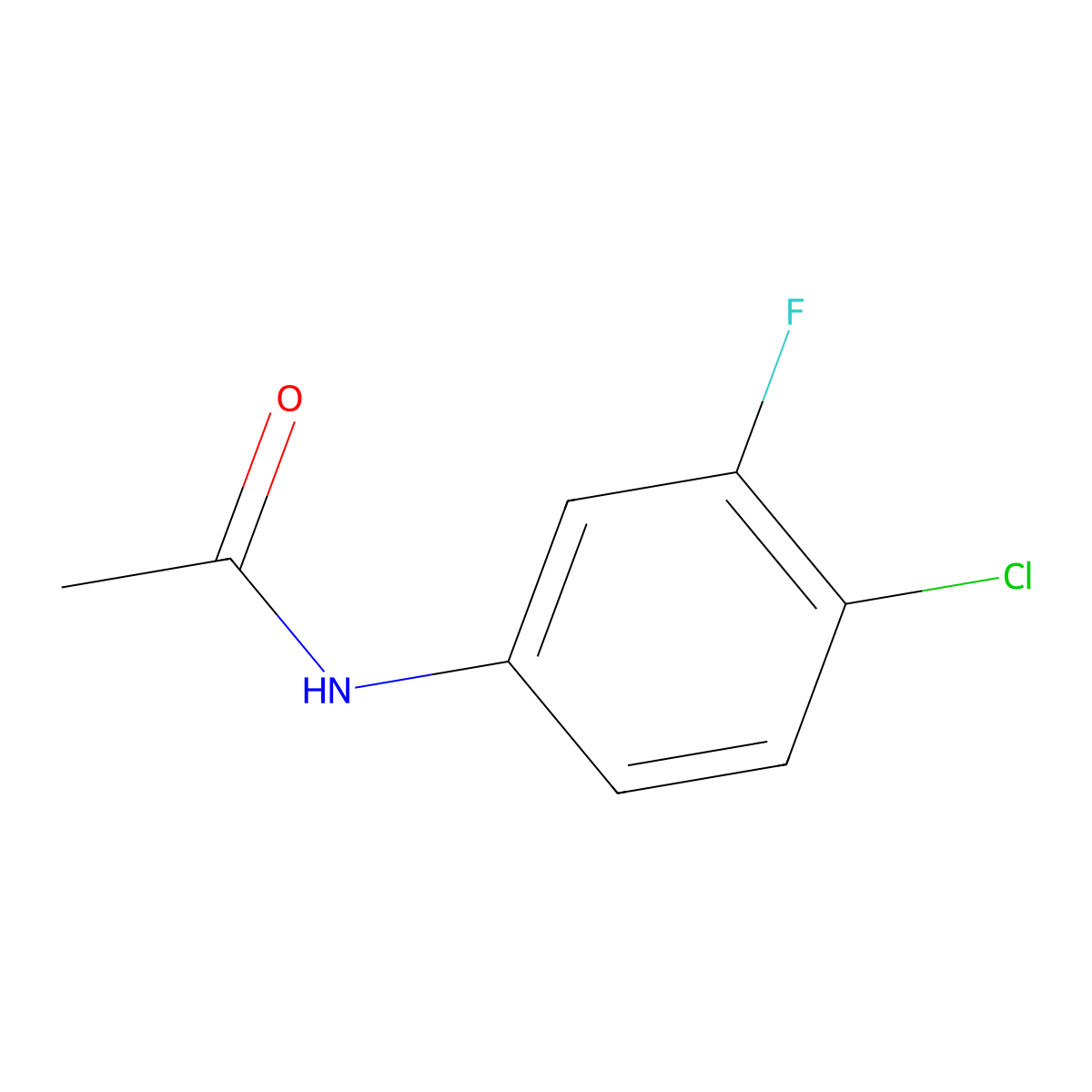 N-(4-Chloro-3-fluorophenyl)acetamide molecular structure, CAS 351-31-5