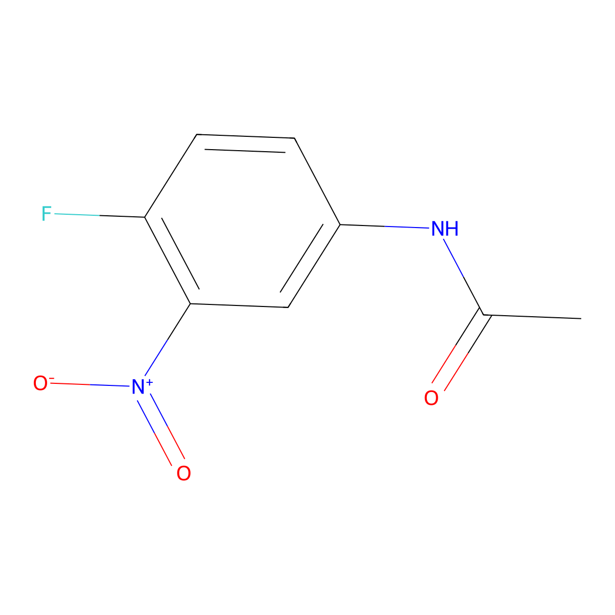 Acetamide, N-(4-fluoro-3-nitrophenyl)- molecular structure, CAS 351-32-6