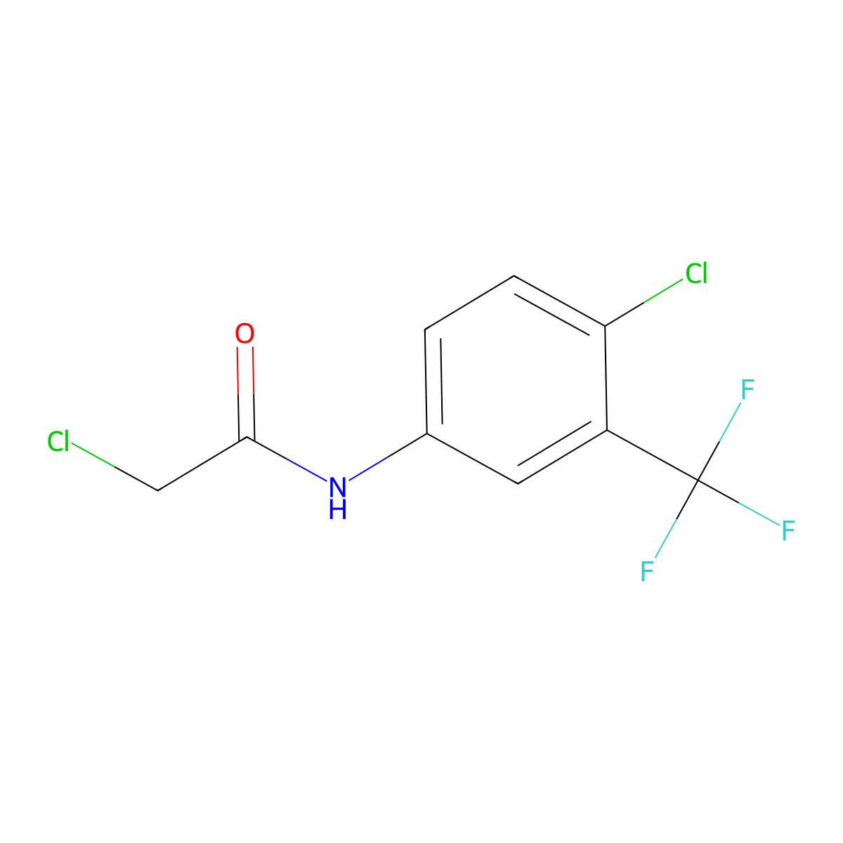 2-chloro-N-[4-chloro-3-(trifluoromethyl)phenyl]acetamide molecular structure, CAS 351-33-7