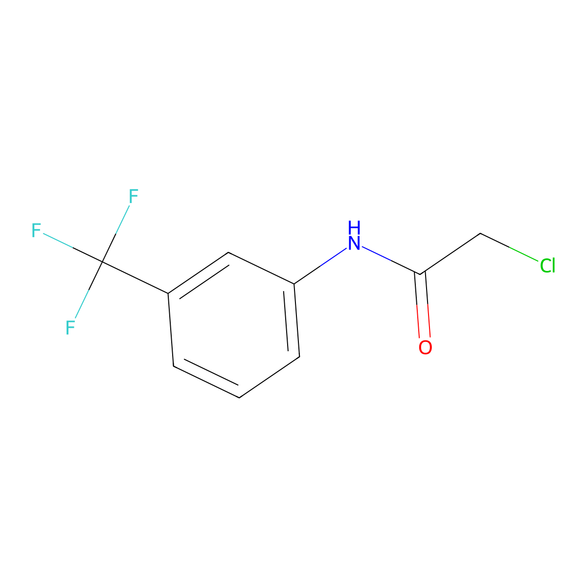 2-Chloro-N-(3-(trifluoromethyl)phenyl)acetamide molecular structure, CAS 351-38-2