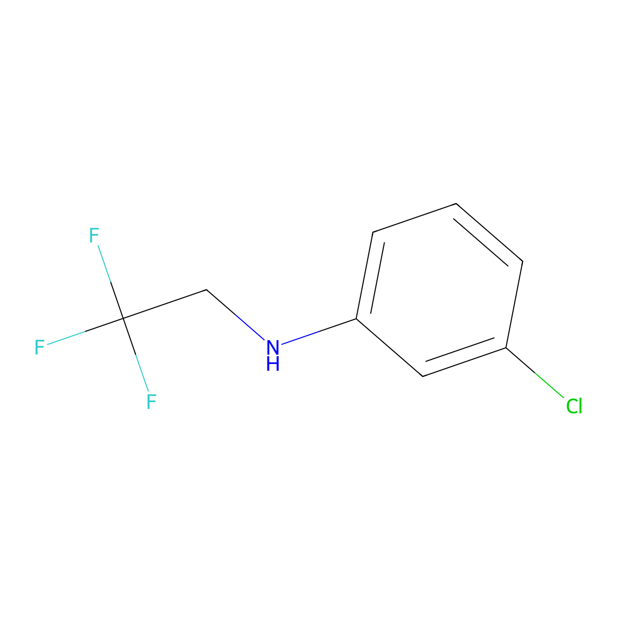 3-chloro-N-(2,2,2-trifluoroethyl)aniline molecular structure, CAS 351-45-1