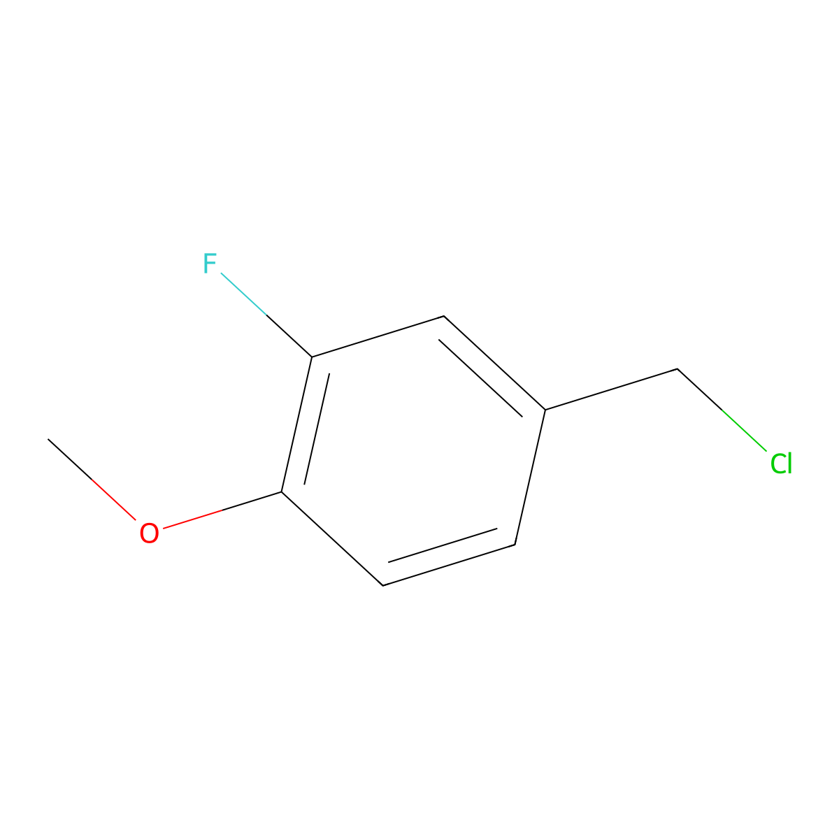 3-Fluoro-4-methoxybenzyl chloride molecular structure, CAS 351-52-0
