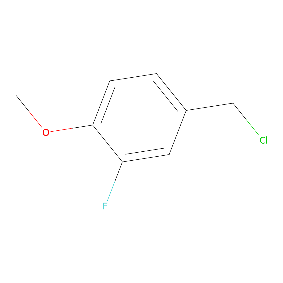 3-Fluoro-4-methoxybenzyl chloride molecular structure, CAS 351-52-0