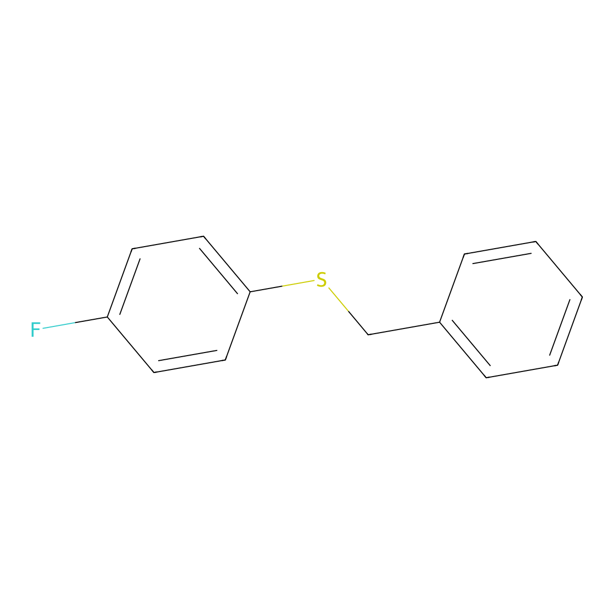 1-Fluoro-4-[(phenylmethyl)thio]benzene molecular structure, CAS 351-67-7
