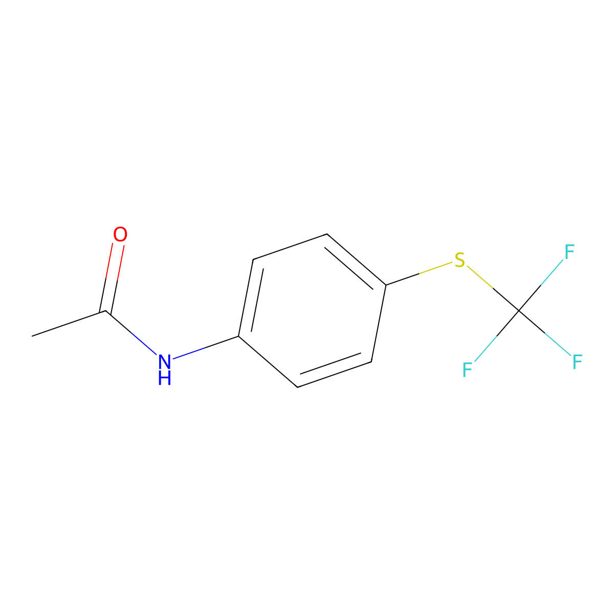N-[4-(Trifluoromethylthio)phenyl]acetamide molecular structure, CAS 351-81-5