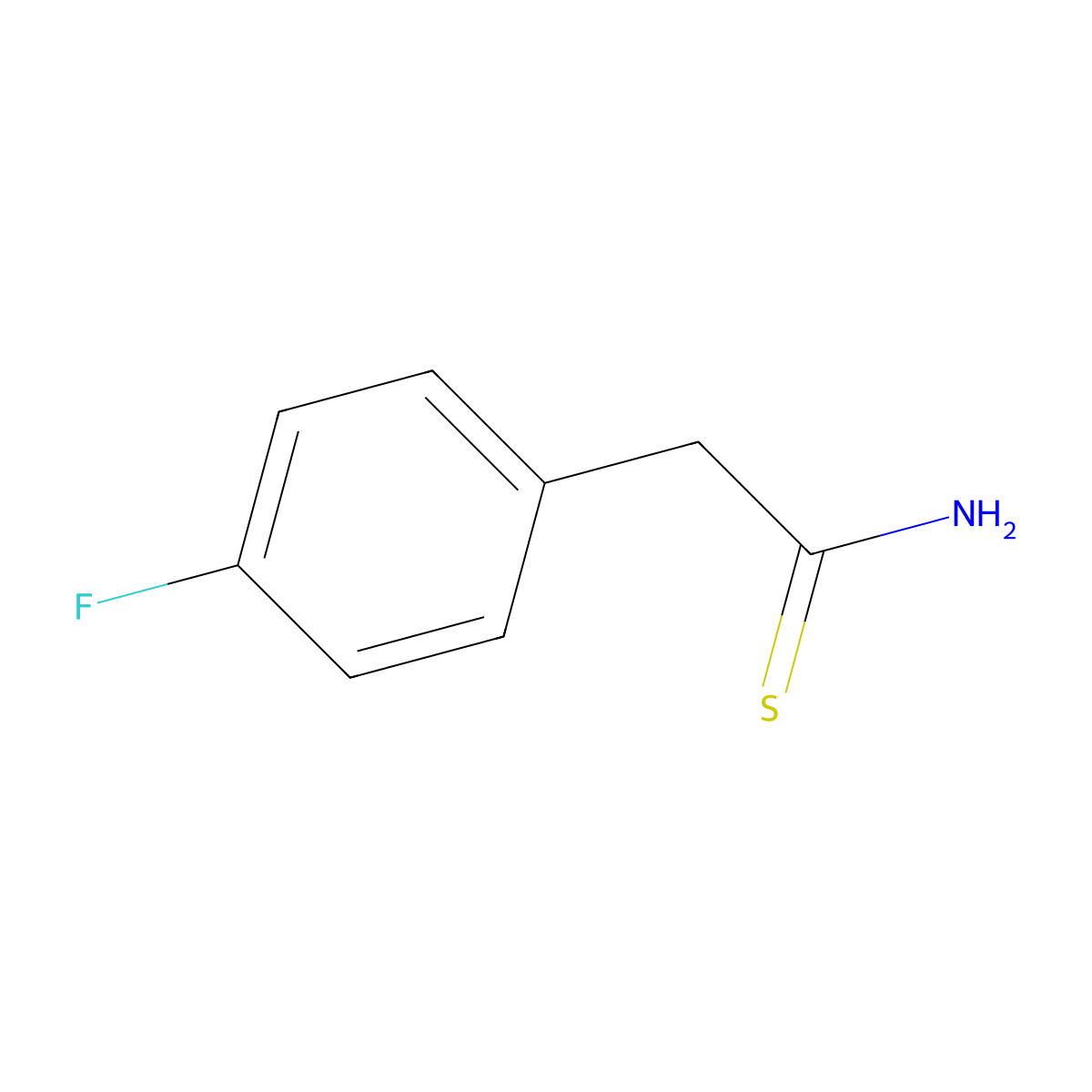 2-(4-Fluorophenyl)ethanethioamide molecular structure, CAS 351-82-6