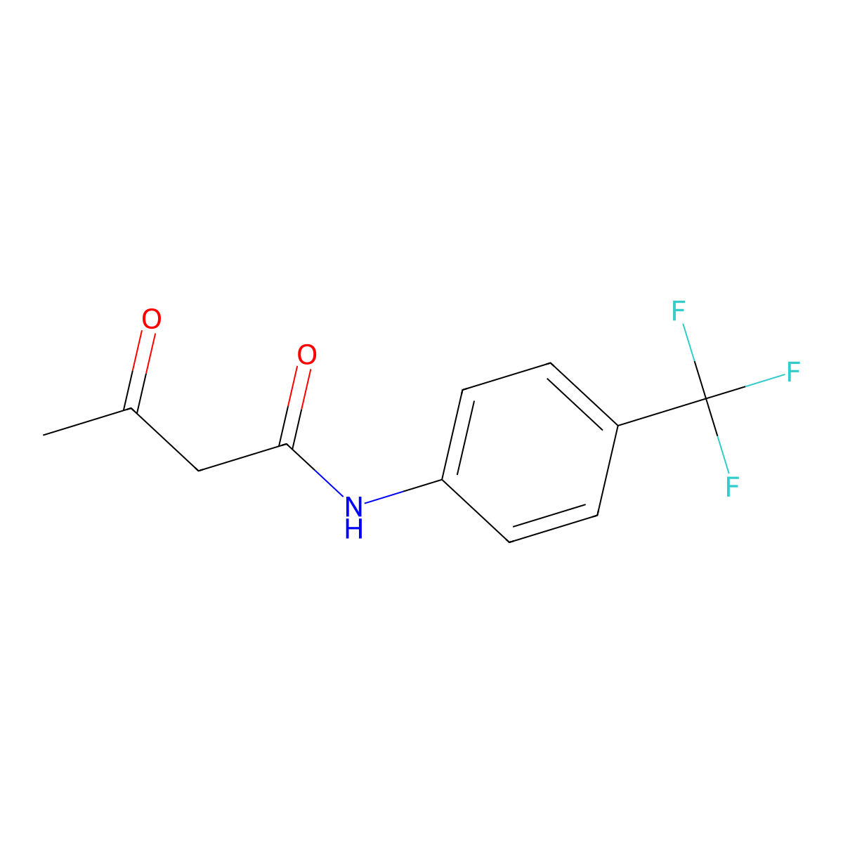 3-oxo-N-(4-(trifluoromethyl)phenyl)butanamide molecular structure, CAS 351-87-1