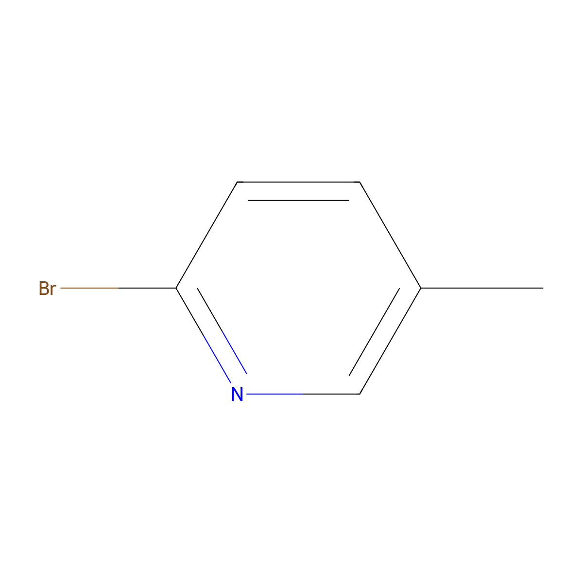 2-Bromo-5-methylpyridine molecular structure, CAS 3510-66-5