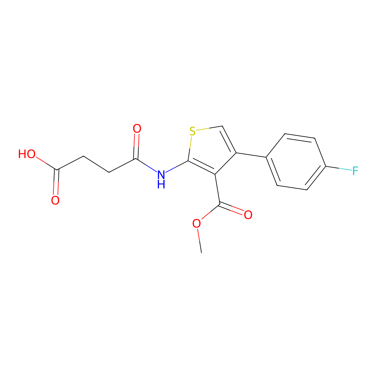 4-[[4-(4-Fluorophenyl)-3-methoxycarbonylthiophen-2-yl]amino]-4-oxobutanoic acid molecular structure, CAS 351000-08-3