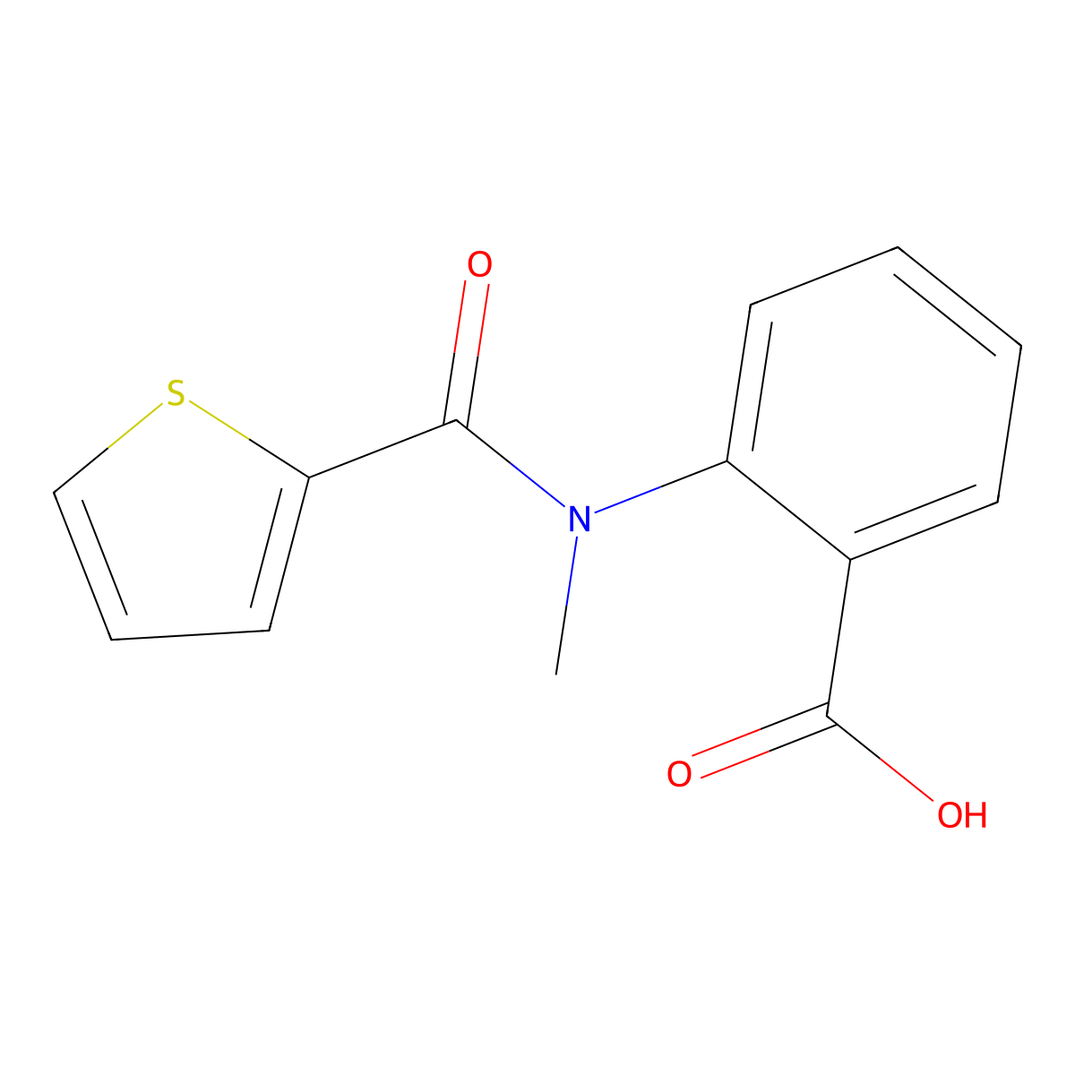 2-(N-methylthiophene-2-amido)benzoic acid molecular structure, CAS 351000-22-1