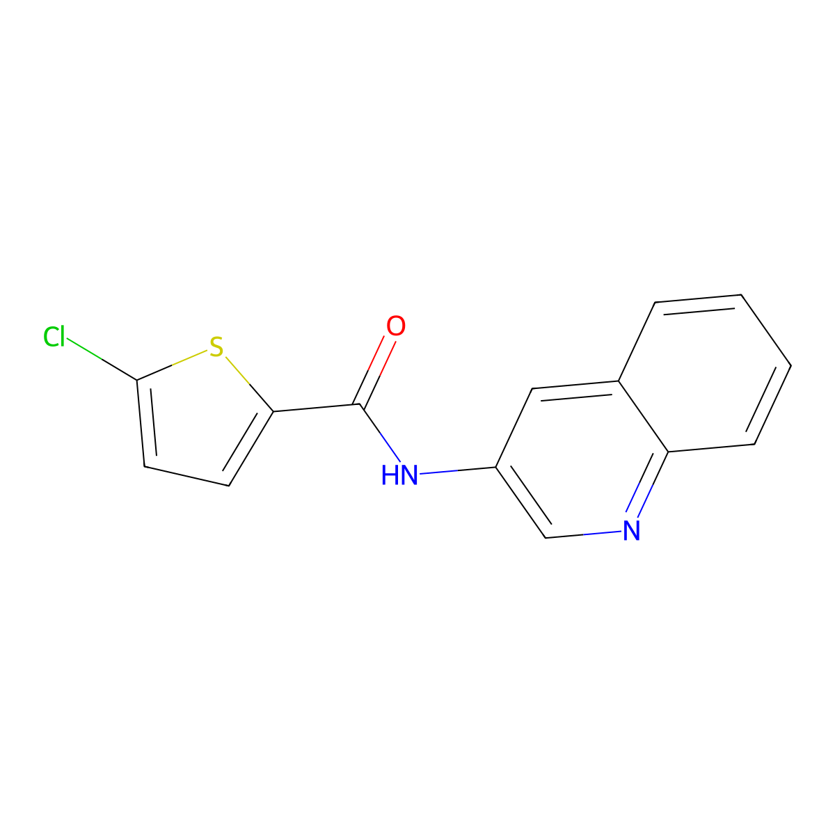 5-chloro-N-quinolin-3-ylthiophene-2-carboxamide molecular structure, CAS 351000-34-5