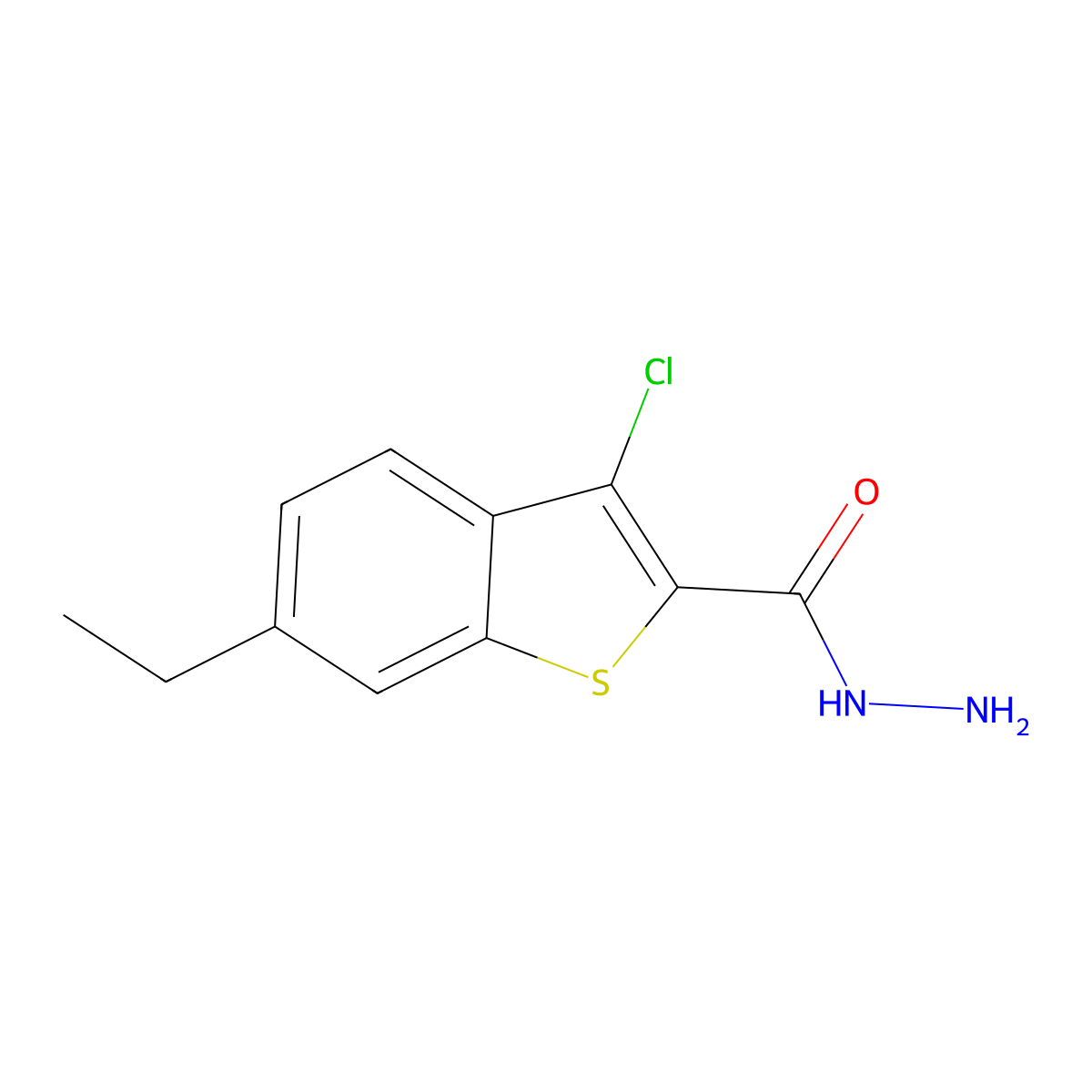 3-Chloro-6-ethyl-1-benzothiophene-2-carbohydrazide molecular structure, CAS 351000-82-3