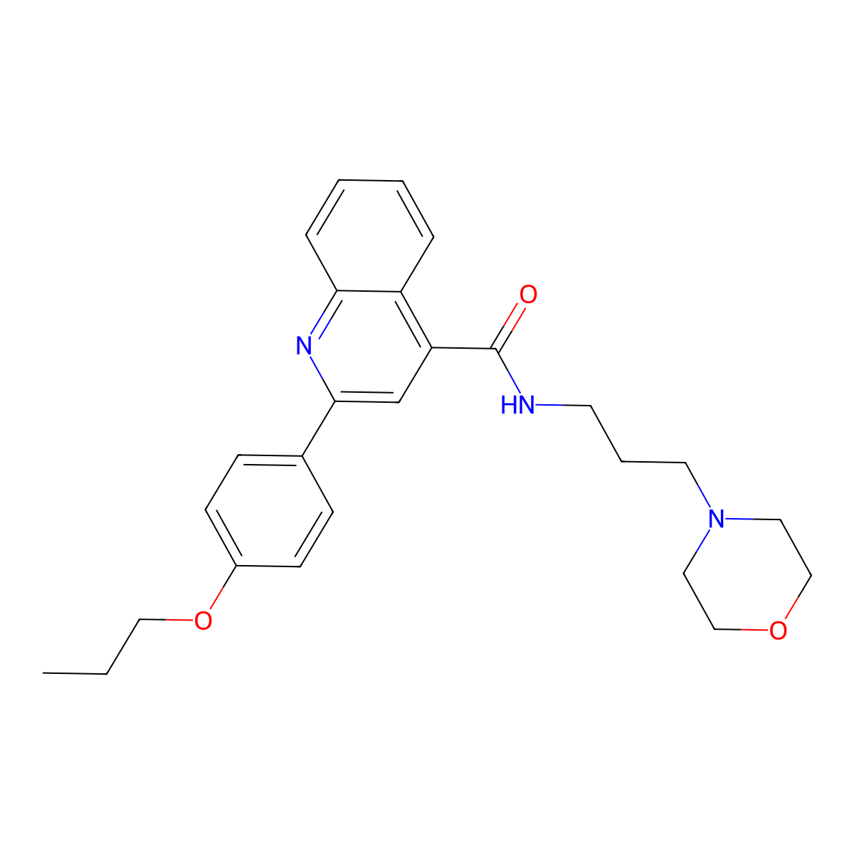 N-(3-morpholin-4-ylpropyl)-2-(4-propoxyphenyl)quinoline-4-carboxamide molecular structure, CAS 351001-06-4