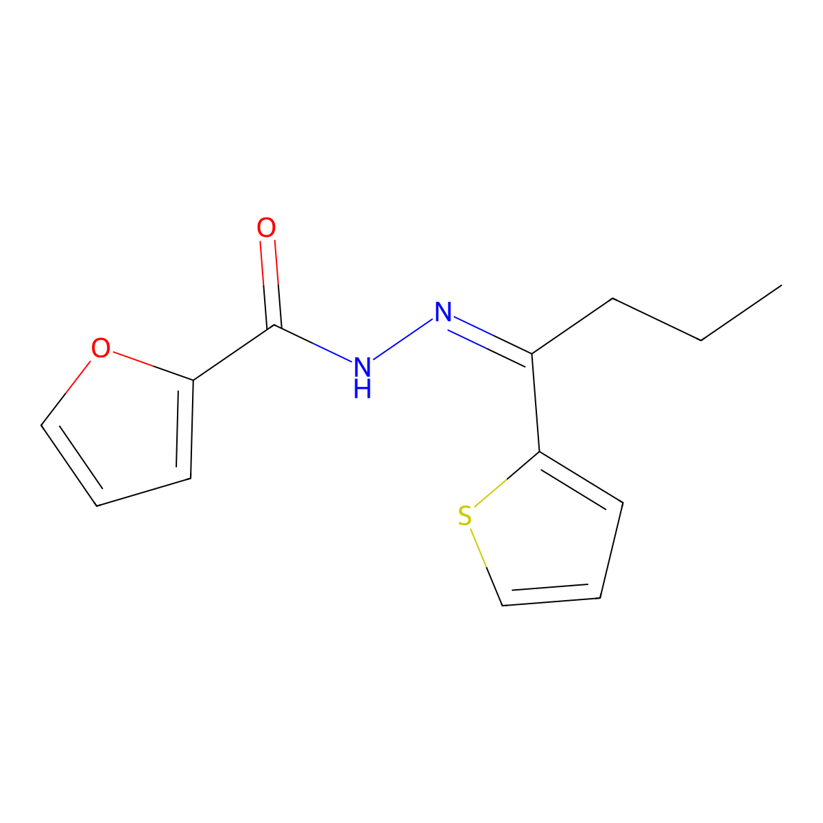 2-Furancarboxylic acid, 2-[1-(2-thienyl)butylidene]hydrazide molecular structure, CAS 351001-11-1