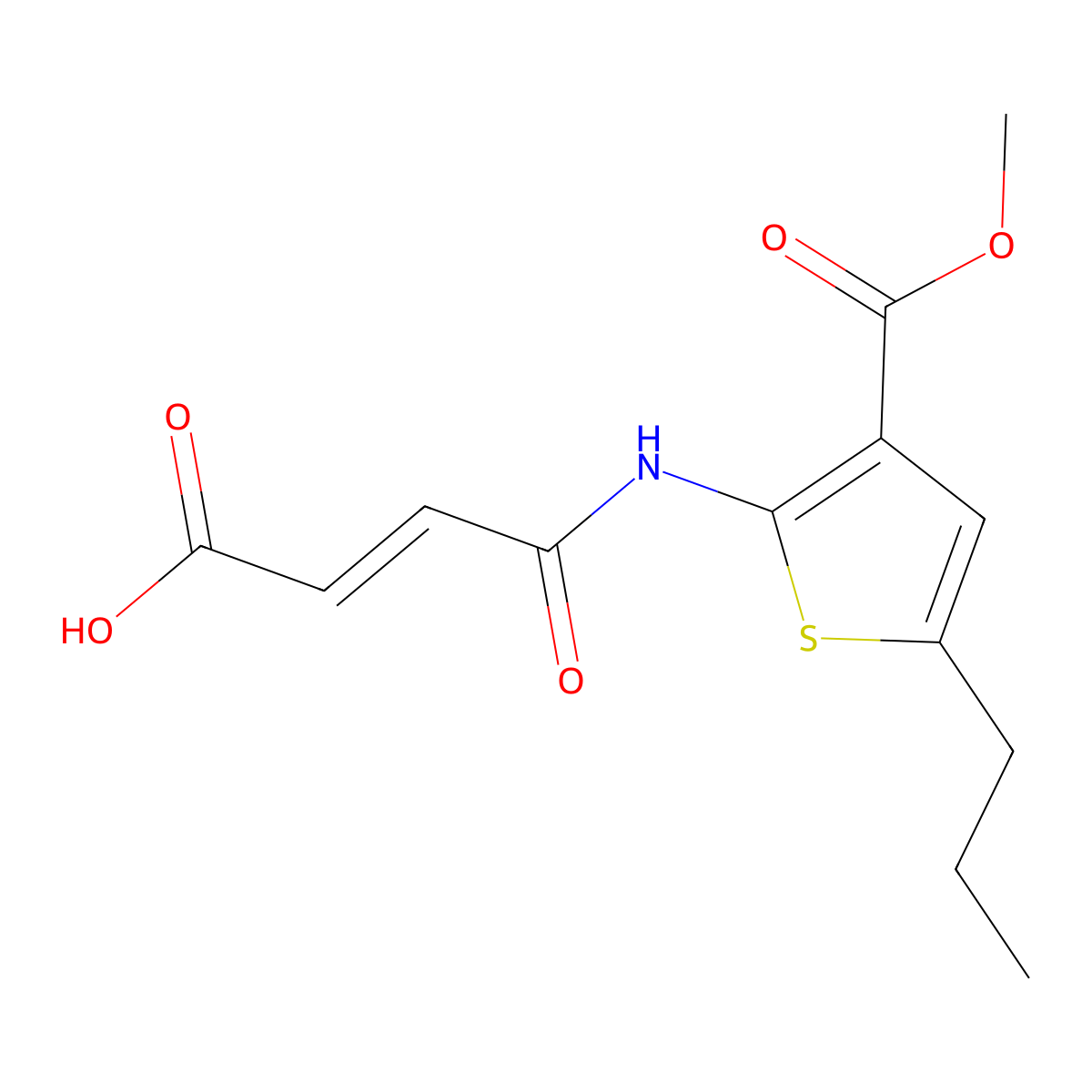 4-[(3-Methoxycarbonyl-5-propylthiophen-2-yl)amino]-4-oxobut-2-enoic acid molecular structure, CAS 351001-16-6