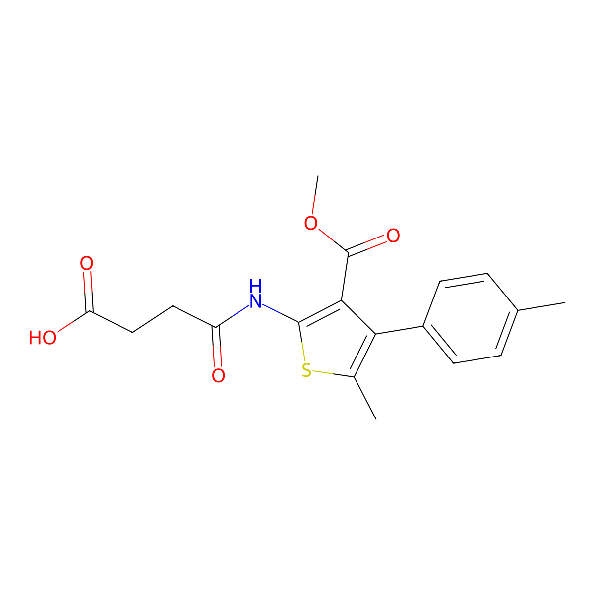 4-{[3-(Methoxycarbonyl)-5-methyl-4-(4-methylphenyl)-2-thienyl]amino}-4-oxobutanoic acid molecular structure, CAS 351001-22-4