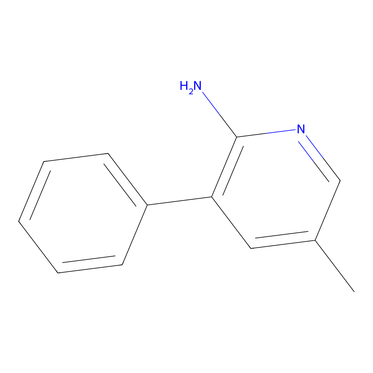 5-Methyl-3-phenylpyridin-2-amine molecular structure, CAS 351001-77-9