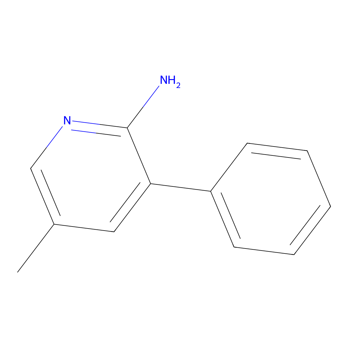 5-Methyl-3-phenylpyridin-2-amine molecular structure, CAS 351001-77-9