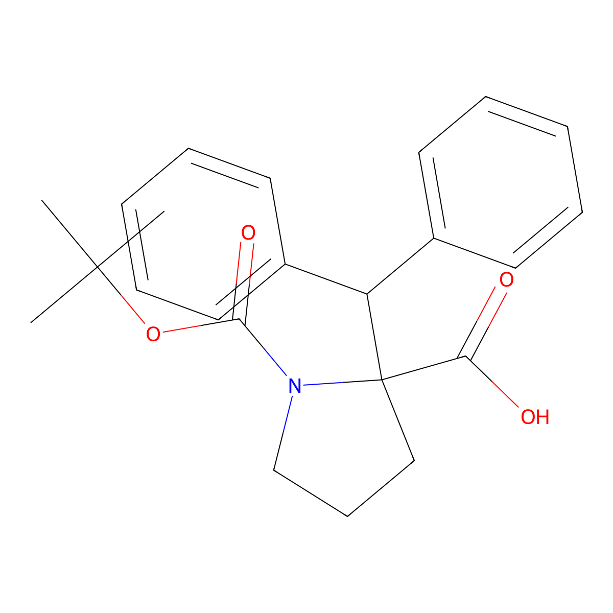 1-Boc-2-(diphenylmethyl)-2-pyrrolidinecarboxylic acid molecular structure, CAS 351002-64-7