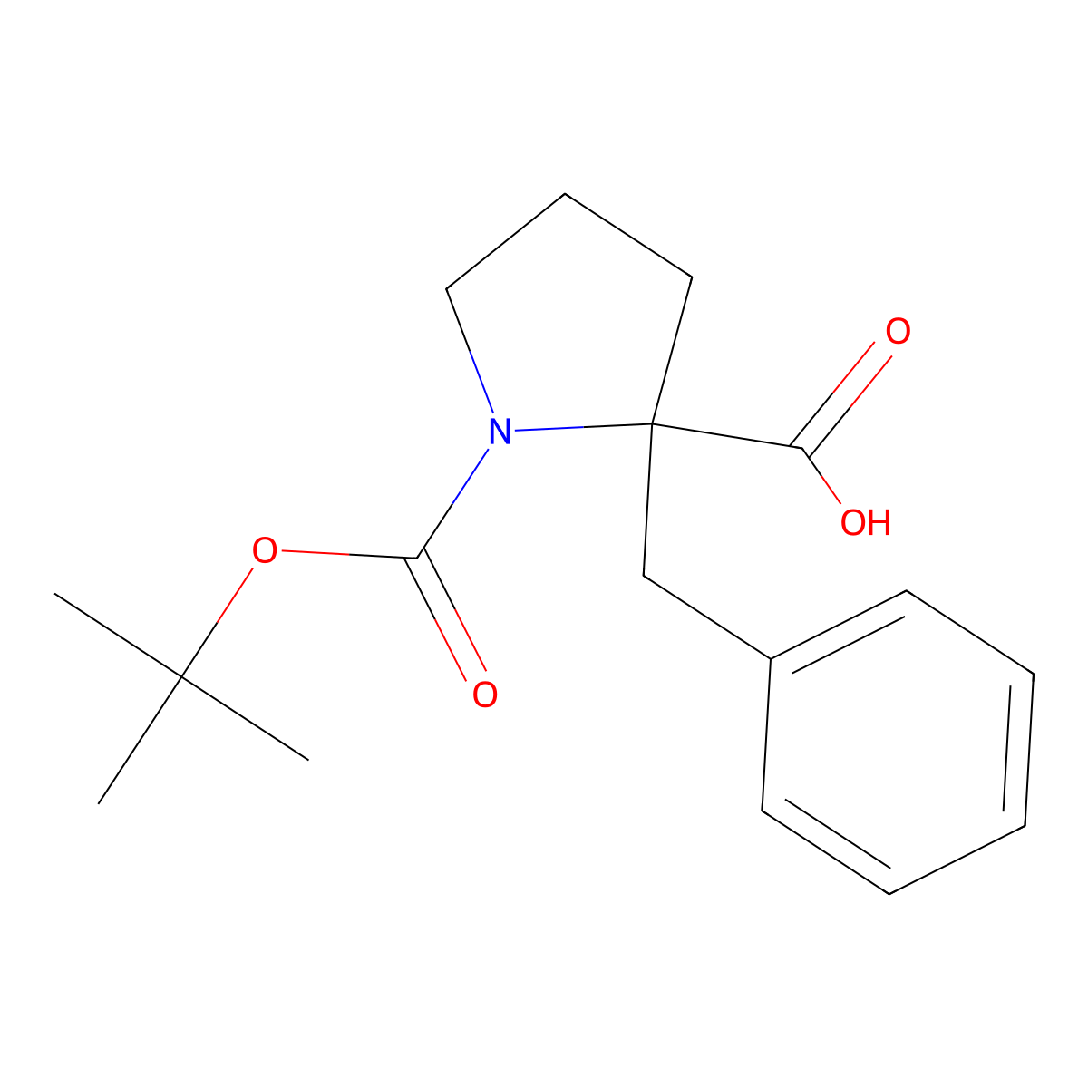 2-Benzyl-1-[(tert-butoxy)carbonyl]pyrrolidine-2-carboxylic acid molecular structure, CAS 351002-72-7