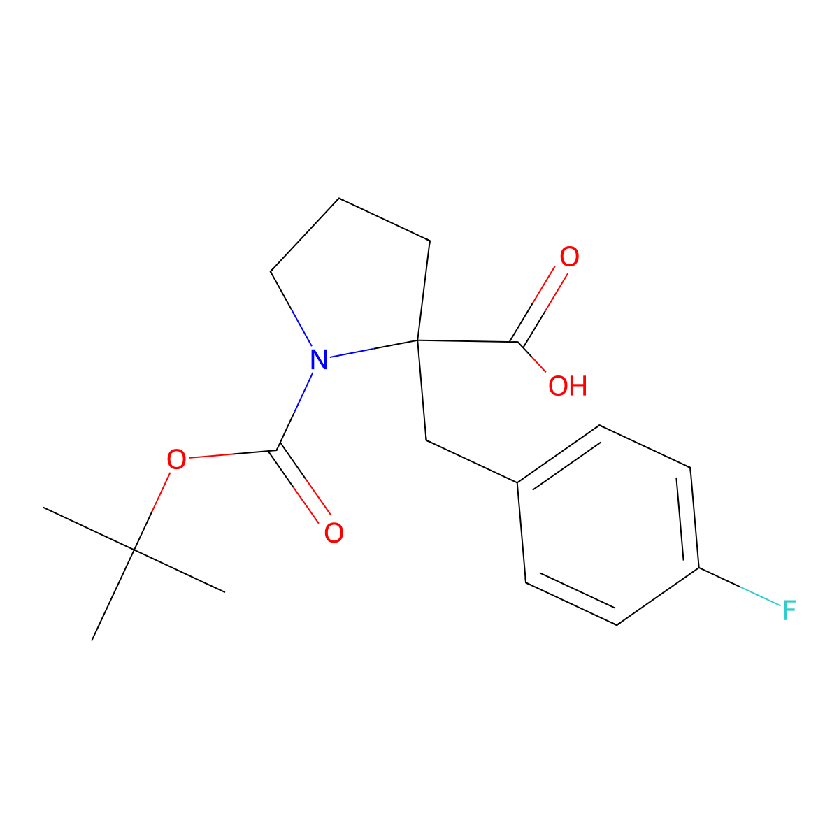 Boc-alpha-(4-fluorobenzyl)-DL-proline molecular structure, CAS 351002-78-3