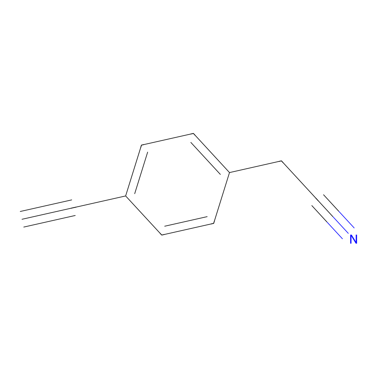 4-Ethynylphenylacetonitrile molecular structure, CAS 351002-90-9
