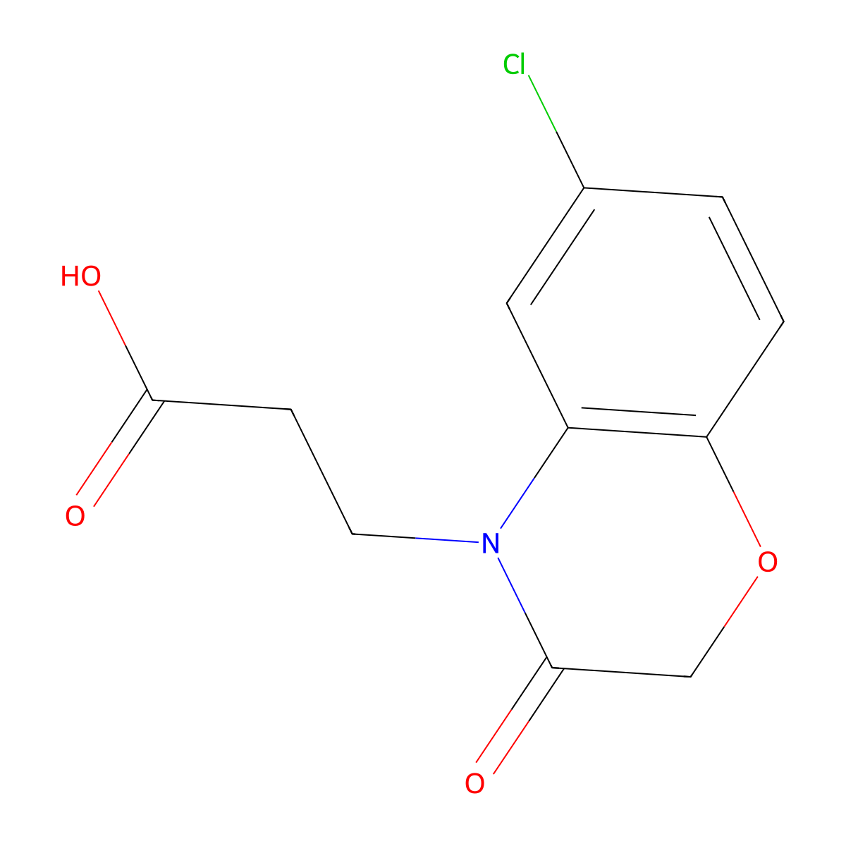 3-(6-Chloro-3-oxo-2,3-dihydro-benzo[1,4]oxazin-4-yl)-propionic acid molecular structure, CAS 351003-03-7
