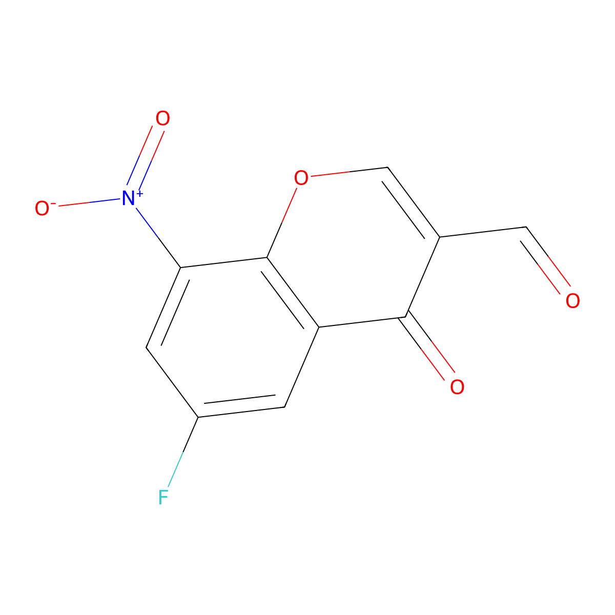 6-Fluoro-8-nitrochromone-3-carboxaldehyde molecular structure, CAS 351003-07-1