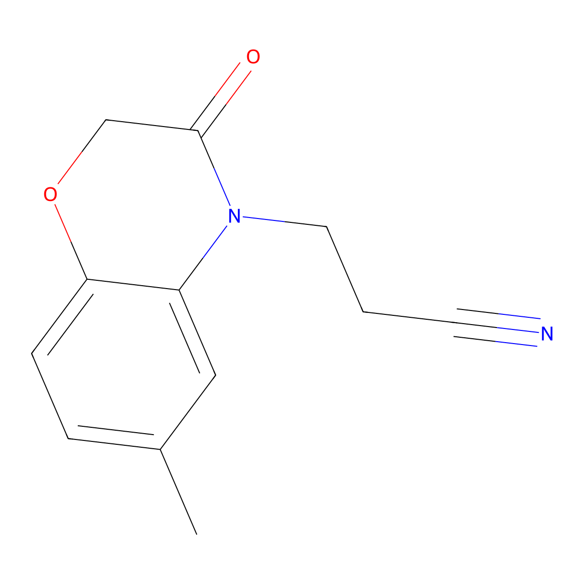 3-(6-Methyl-3-oxo-2,3-dihydro-4H-1,4-benzoxazin-4-yl)propanenitrile molecular structure, CAS 351003-19-5