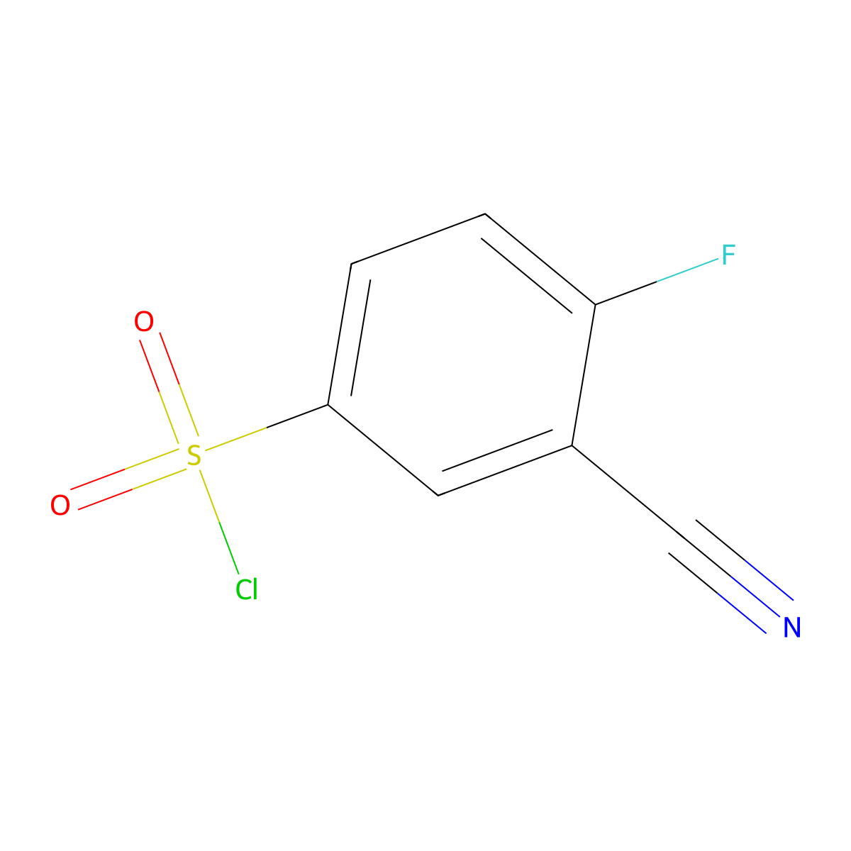 3-Cyano-4-fluorobenzenesulfonyl chloride molecular structure, CAS 351003-23-1