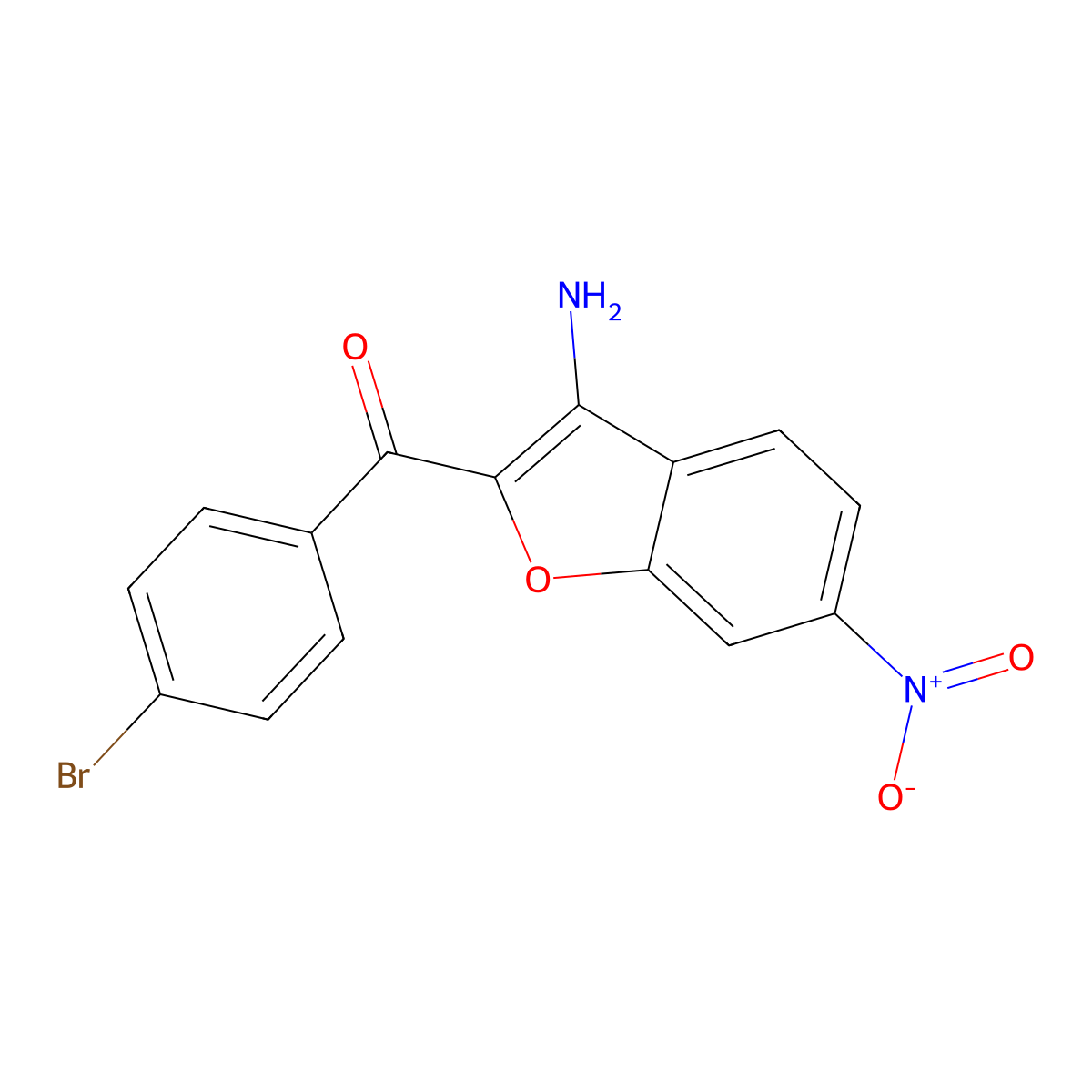 3-Amino-2-(4-bromobenzoyl)-6-nitrobenzofuran molecular structure, CAS 351003-26-4