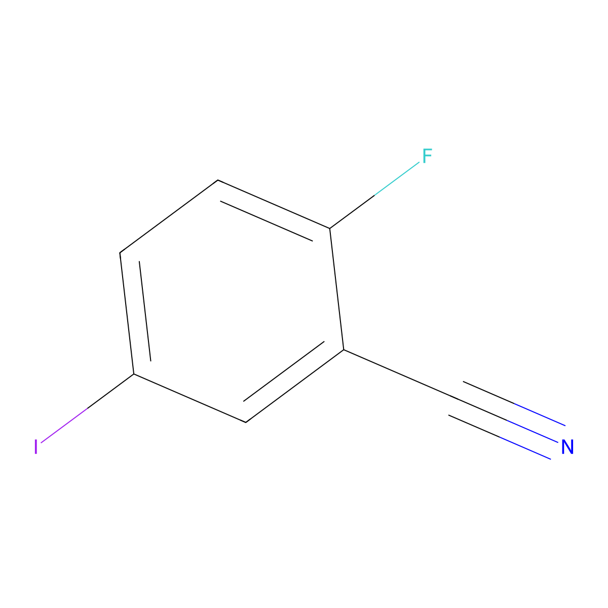 2-Fluoro-5-iodobenzonitrile molecular structure, CAS 351003-36-6