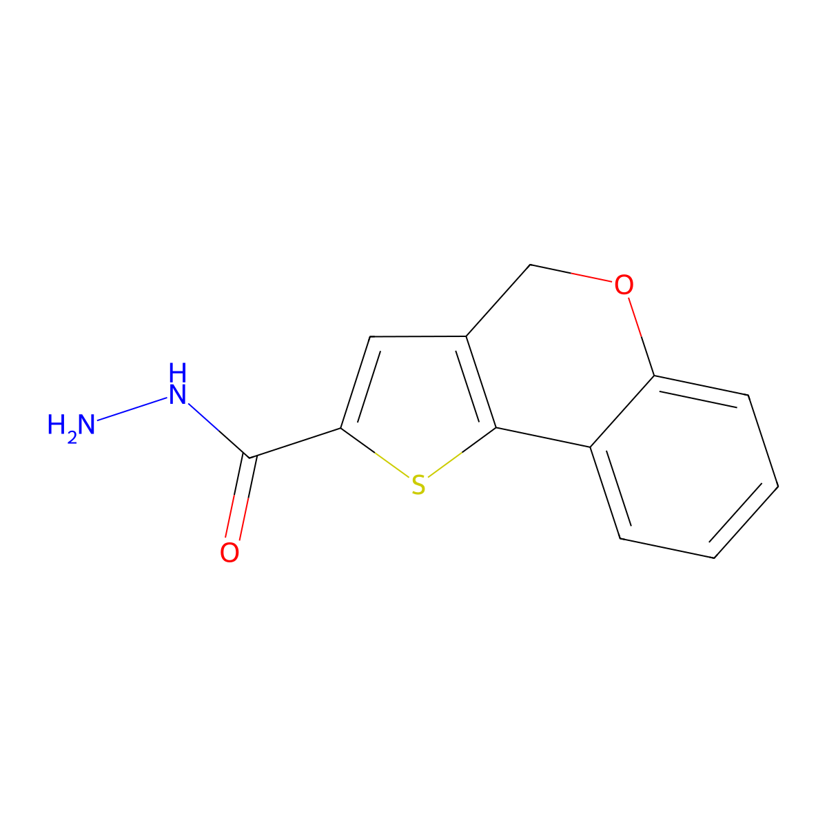 4H-Thieno(3,2-c)(1)benzopyran-2-carboxylic acid hydrazide molecular structure, CAS 351003-40-2
