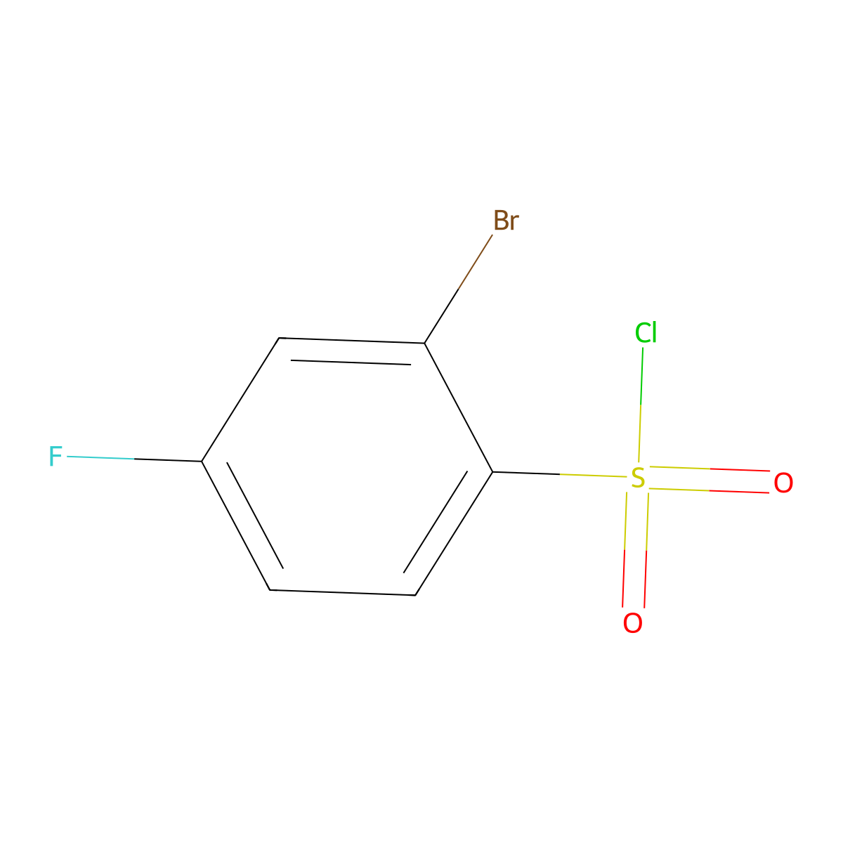2-Bromo-4-fluorobenzene-1-sulfonyl chloride molecular structure, CAS 351003-45-7