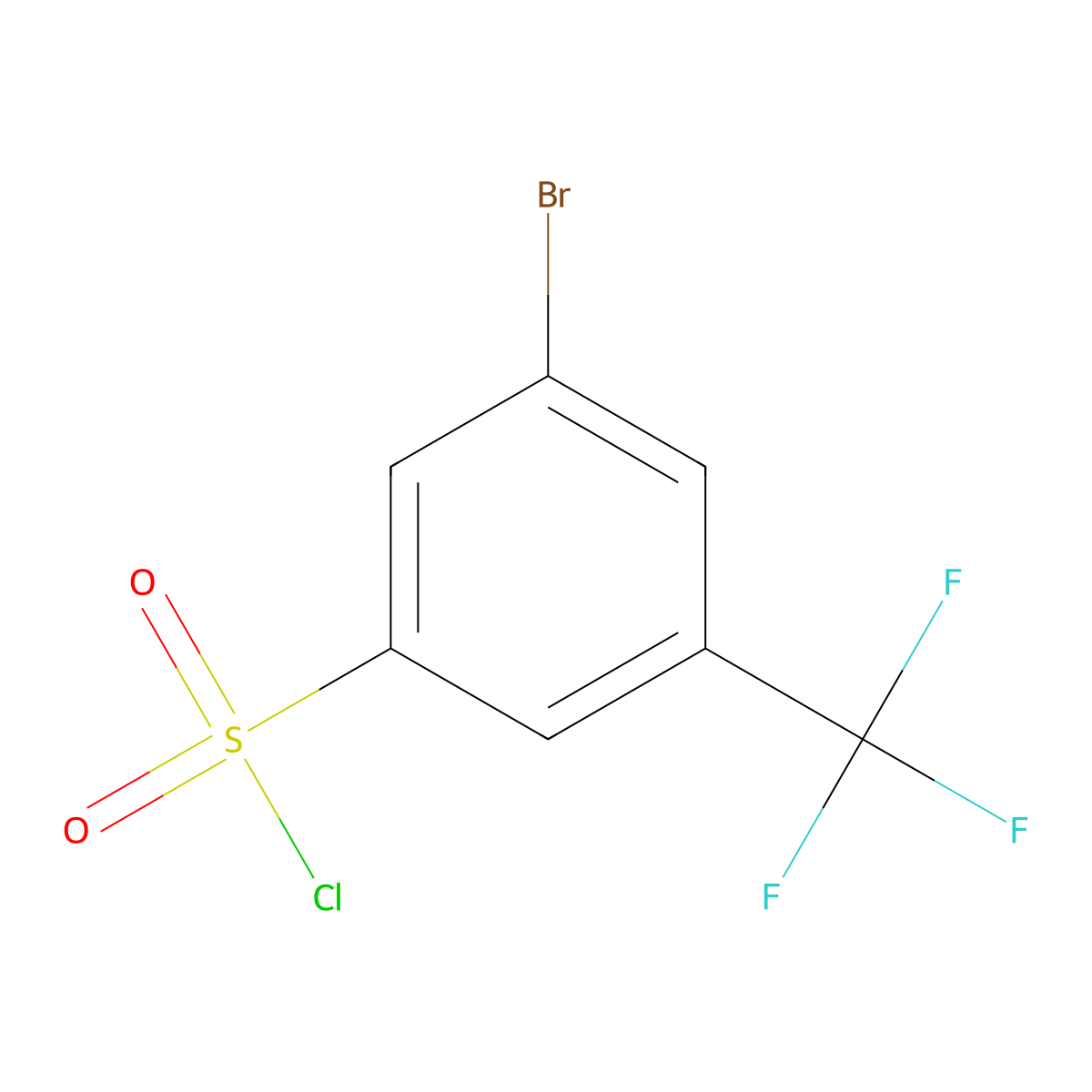 3-Bromo-5-(trifluoromethyl)benzenesulfonyl chloride molecular structure, CAS 351003-46-8