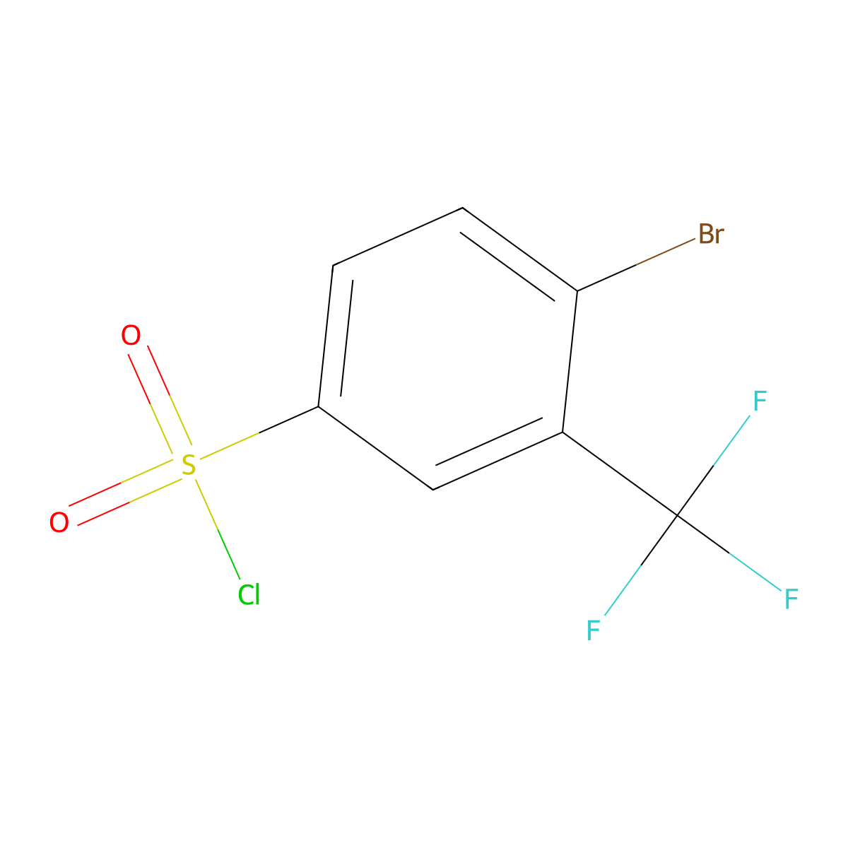 4-Bromo-3-(trifluoromethyl)benzenesulfonyl chloride molecular structure, CAS 351003-47-9