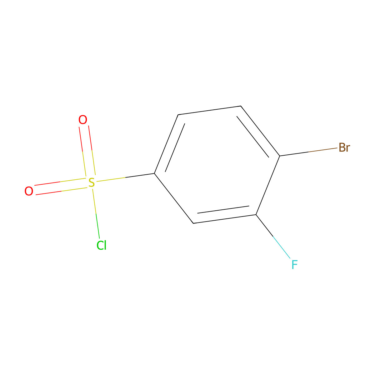 4-Bromo-3-fluorobenzenesulfonyl chloride molecular structure, CAS 351003-51-5