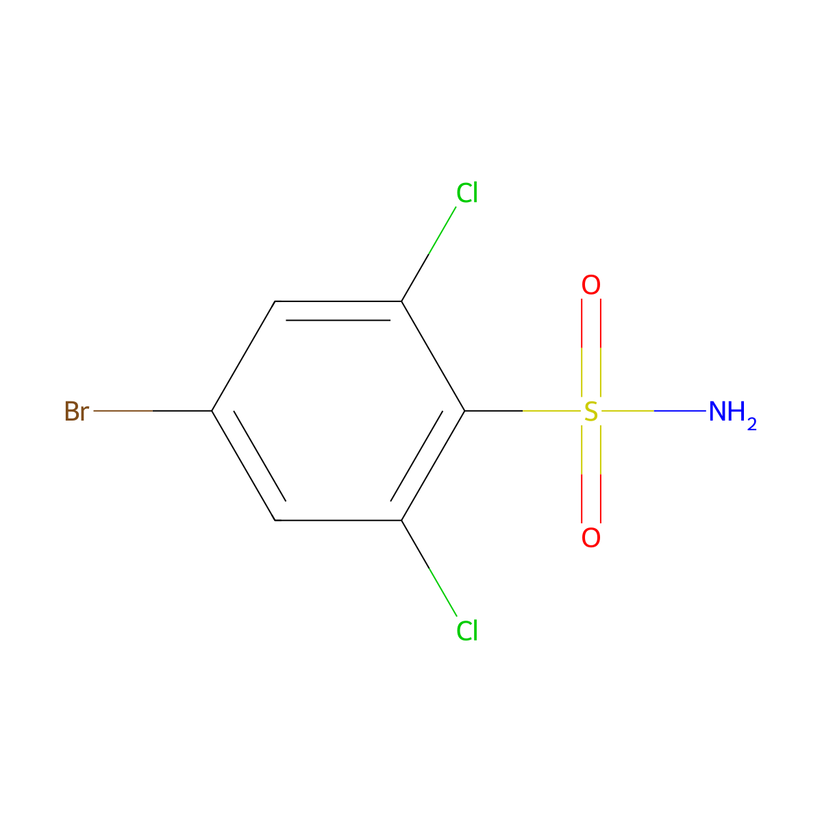 4-Bromo-2,6-dichlorobenzenesulfonamide molecular structure, CAS 351003-55-9