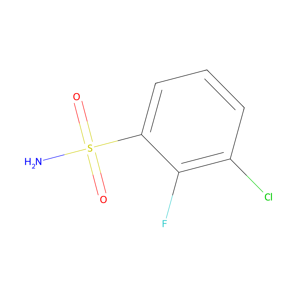 3-Chloro-2-fluorobenzenesulfonamide molecular structure, CAS 351003-58-2