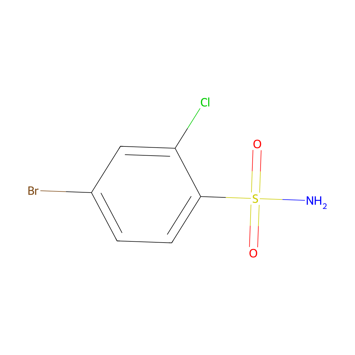 4-Bromo-2-chlorobenzenesulfonamide molecular structure, CAS 351003-59-3