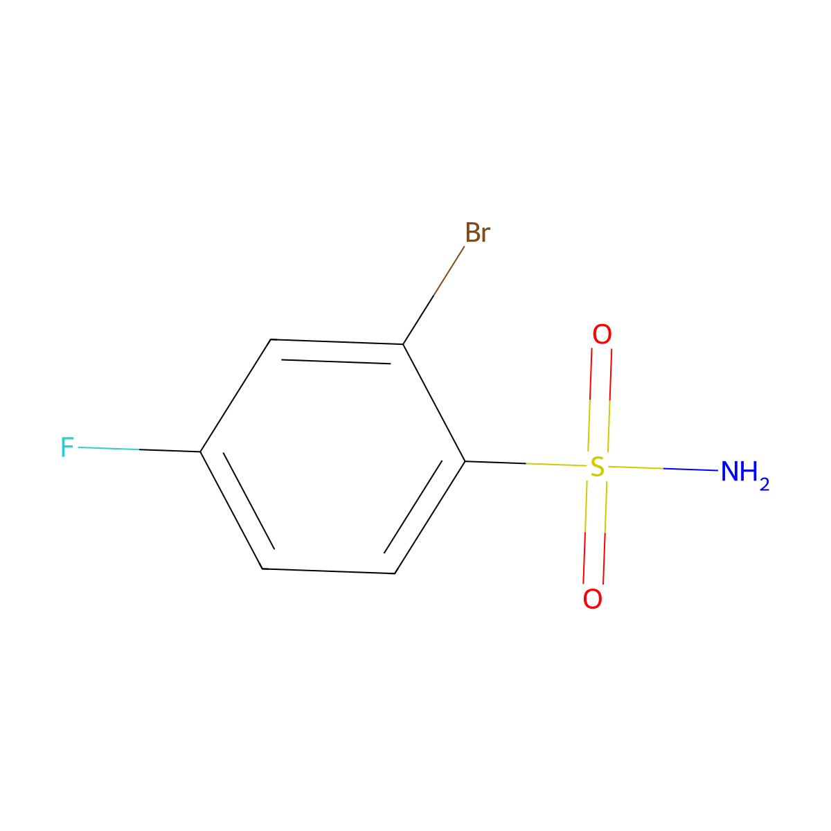 2-Bromo-4-fluorobenzenesulfonamide molecular structure, CAS 351003-60-6