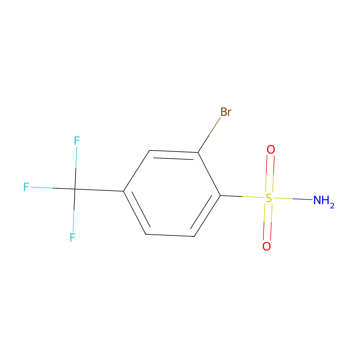 2-Bromo-4-(trifluoromethyl)benzenesulfonamide molecular structure, CAS 351003-63-9